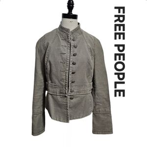Free People Gray Military Jacket